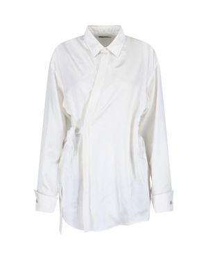 Balenciaga Lightweight Silk-Blend Button-Front Shirt For - White
