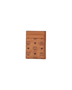 MCM Monogram Leather Card Holder - White