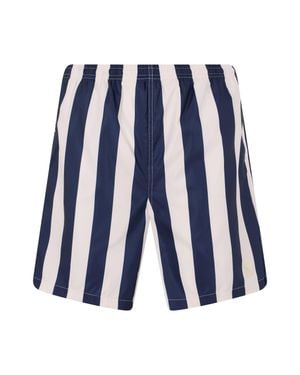 Ami Paris Striped Swim Shorts - Blue