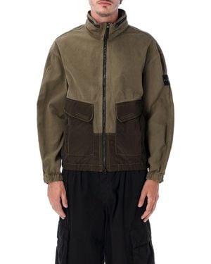 Stone Island 100% Cotton Military-Style Coat - Black