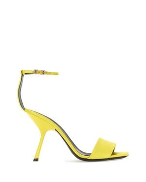 Sergio Rossi Satin Sandals With Delicate Ankle Strap - Metallic