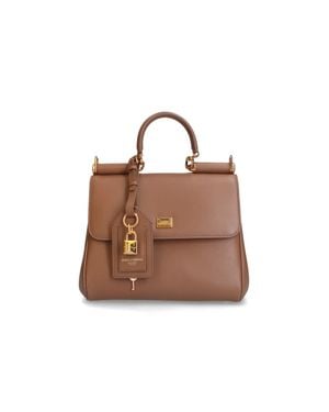 Dolce & Gabbana Mini Leather Crossbody Bag - Brown