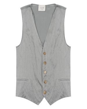 Alysi Minimalist Fitted Jersey Top - Gray