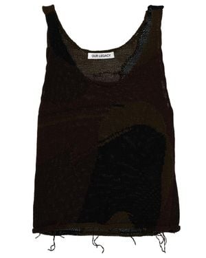 Our Legacy Abstract Scoop Neck Top - Black