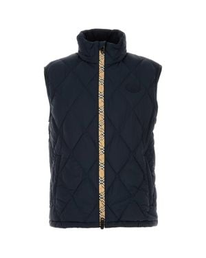 Burberry Nylon Vest With Dark Utility Finish - Blue