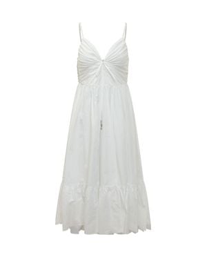 MICHAEL Michael Kors Sleek Midi Dress With Adjustable Neckline - White
