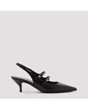 Celine Sleek Sling-Back Flats With Pointed Toe - Black