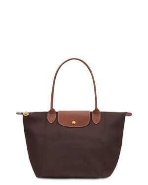 Longchamp Le Pliage Original M Shoulder Bag With Leather Trim - Brown