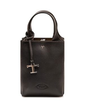 Tod's Style Shopping Bag Handbag For Everyday Wear - Black