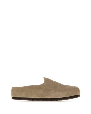 Birkenstock Dove Suede Mini Amsterdam Slippers - Gray