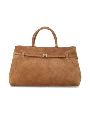 MANU Atelier Suede Leather Duffel Bag - Brown