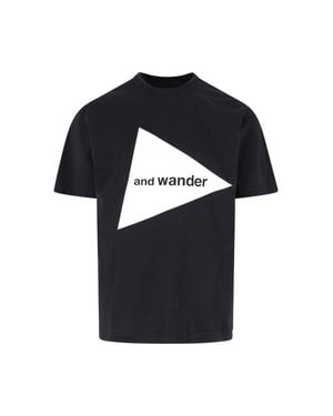 and wander Cotton-Blend Short-Sleeve T-Shirt - Black