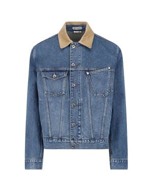 JW Anderson Contrast Corduroy Collar Denim Jacket - Blue