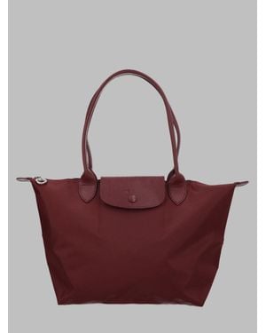 Longchamp Foldable Nylon Tote Bag - Red