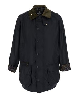 Barbour Beaufort Regular-Fit Waxed Cotton Jacket With Shirt Collar And Pockets - Black