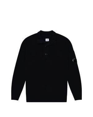 C.P. Company C. P. Company Lambswool Half-Button Sweater - Blue