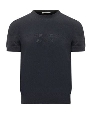 Givenchy Mini Knitwear Short Sleeve Mesh Insert Top - Black