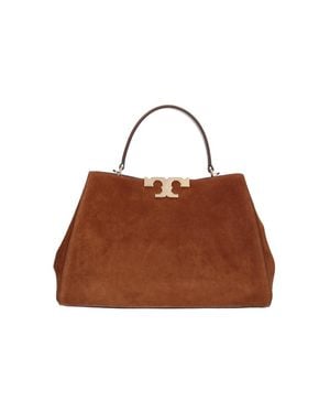 Tory Burch Leather-Trim Bovine Suede Shoulder Bag - Brown