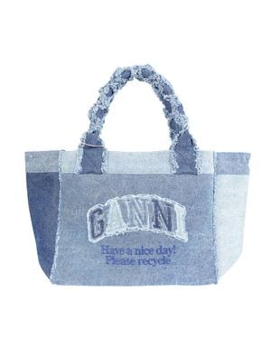 Ganni Medium Trapeze Shopper Denim - Blue
