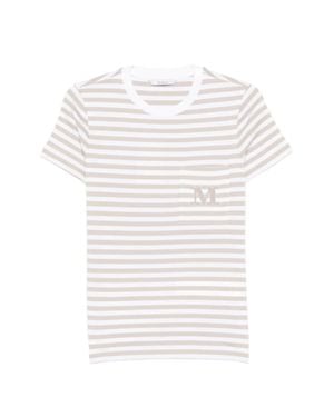 Max Mara Striped Crew Neck T-Shirt For - White