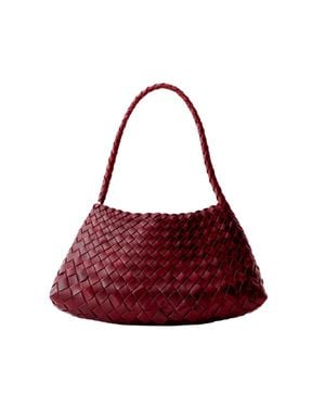 Dragon Diffusion Woven Leather Shoulder Bag - Red
