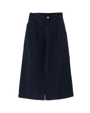 Twinset Kids Wide-Leg Denim Culotte Pants - Blue