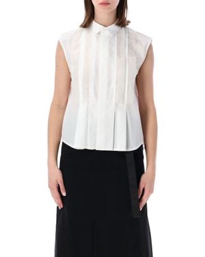 Sacai Sleeveless Shirt Polyester - White