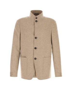 ZEGNA Oat Tan Cashmere Blazer - Natural