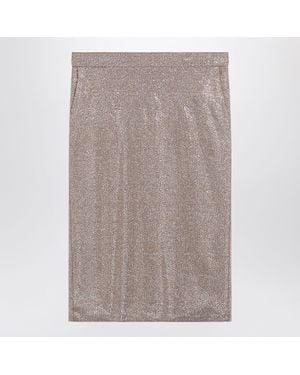GIUSEPPE DI MORABITO Midi Skirt With Rhinestones - Brown