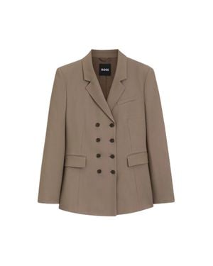 BOSS Tailored Faux-Leather Jacket - Brown