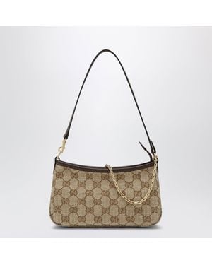 Gucci Gossip Gg Canvas Mini Shoulder Bag With Crystals - Natural