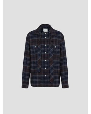Sacai Plaid Flannel Shirt - Blue