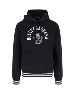Dolce & Gabbana Graphic Pullover Hoodie - Black