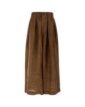 Uma Wang Biscuit Viscose-Blend Poetic Wide-Leg Pant - Brown