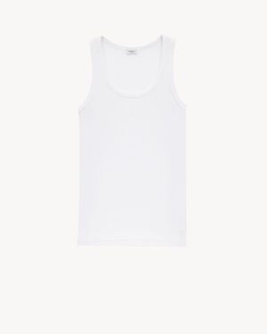 Saint Laurent Cotton Tank Top - White