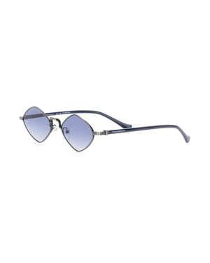 Emporio Armani Diamond-Inspired Sunglasses With Logo Temple Detail - Blue