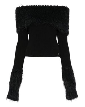 Jean Paul Gaultier Ribbed Hairy Sweater - Black