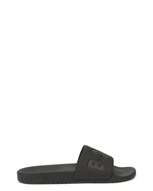 BOSS Mini Strap Slide Sandals - Black
