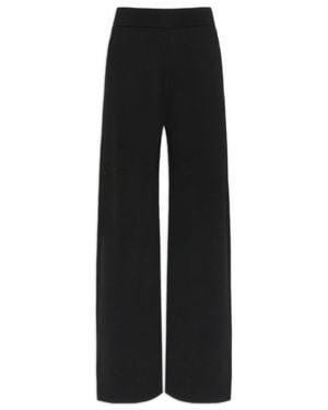 Max Mara Viscose Crepe Pants With Elastic Waist, Inset Side Pockets & Back Waist Darts (Size M) - Black