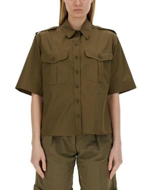 Aspesi Short-Sleeved Cotton Shirt - Green