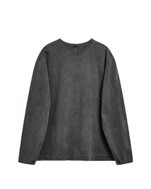 sunflower Sleek Poplin Collar T-Shirt With Side Slits - Gray
