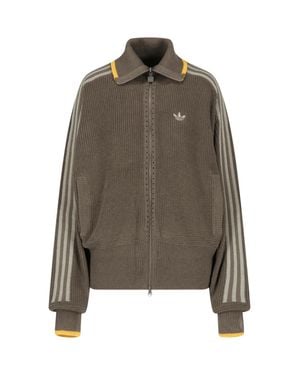 adidas Zip-Up Knit Track Jacket - Brown