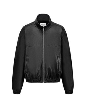 Saint Laurent Leather Bomber Jacket - Black