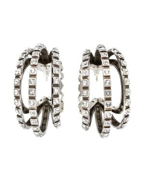 Isabel Marant Crystal Pavé Multi-Hoop Earrings - Metallic