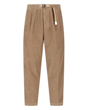 White Sand Corduroy Drawstring Pants - Natural