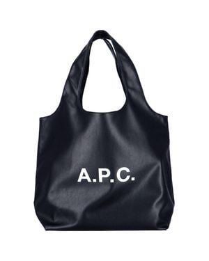 A.P.C. A. P.C. Structured Polyurethane Shoulder Bag - Blue