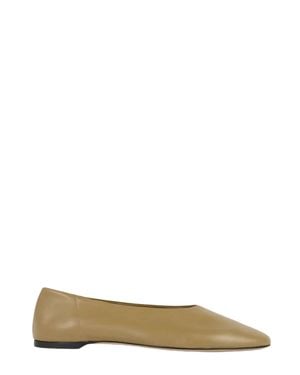 TOTEME Nappa Leather Ballet Flats With Leather Lining And Leather Sole - Natural