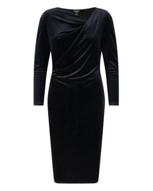 Ralph Lauren Draped Long Sleeve Midi Dress - Black