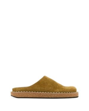 Loewe Paula's Ibiza Mustard Suede Paula S Ibiza Slippers - Brown