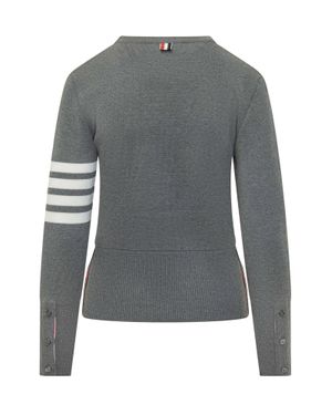 Thom Browne Pullover Knitwear With Quattro Details - Gray